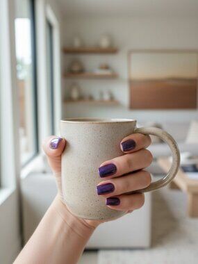 Deep Plum CAT EYE Press-On Nails - Square Tip